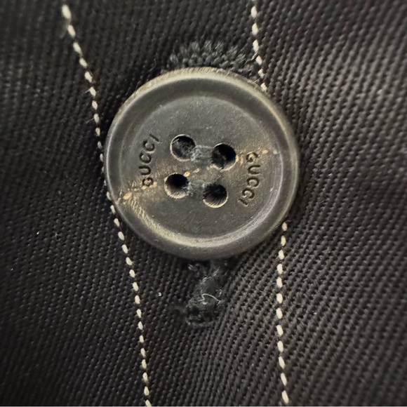 Gucci pants pin stripe black white logo buttons business professional stylish - Picture 6 of 16